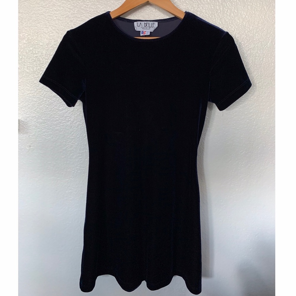 Vintage blue velvet dress (made in USA)